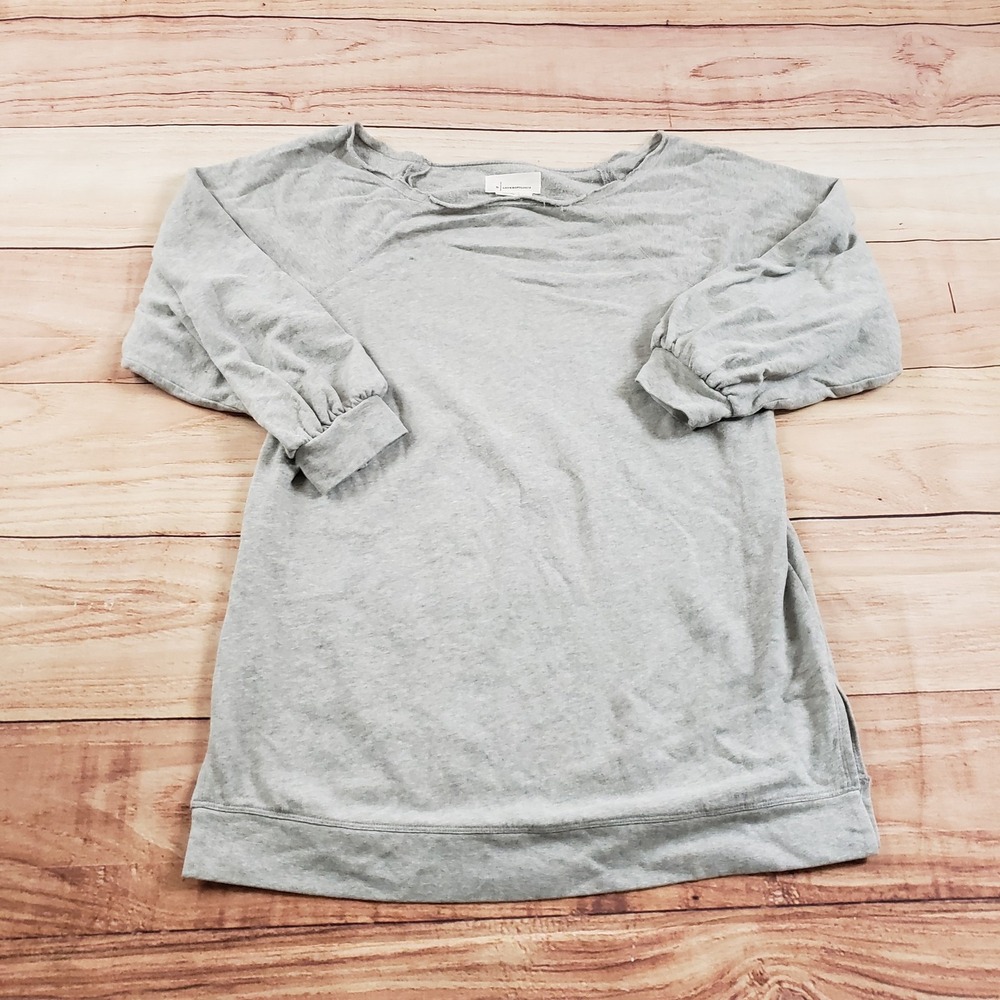 Anthropologie Sweater Womens Small Gray Long Sleeve Pullover‎ Lightweight Top